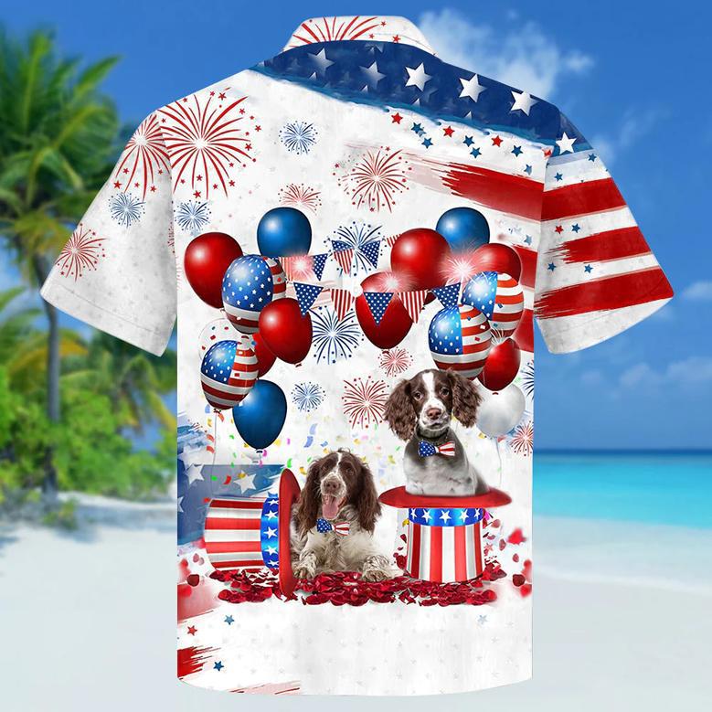 English Springer Spaniel Independence Day Hawaiian Shirt, Dog Hawaii Beach Shirt Short Sleeve For Of July