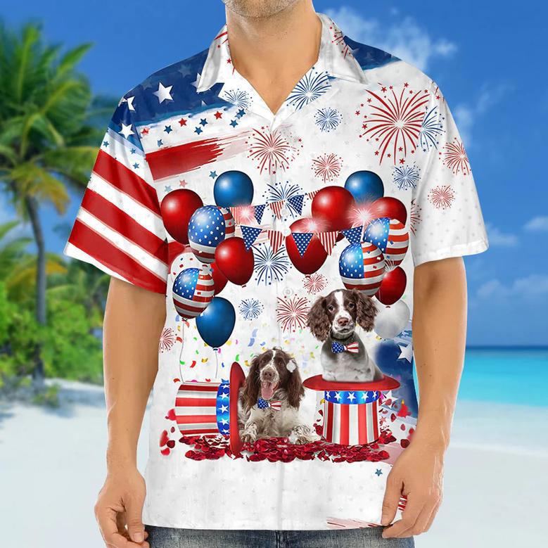 English Springer Spaniel Independence Day Hawaiian Shirt, Dog Hawaii Beach Shirt Short Sleeve For Of July