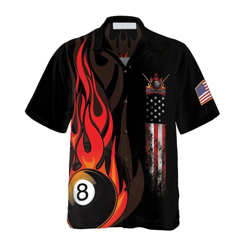 Flame 8 Ball Billiard Pool Hawaiian Shirt, Perfect Gift for Billiard Player, Billiard Hawaiian Shirt