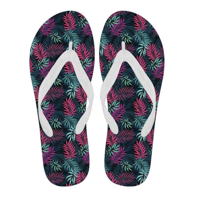 Floral Tropical Hawaiian Palm Leaves Pattern Print Men & Women Flip Flops