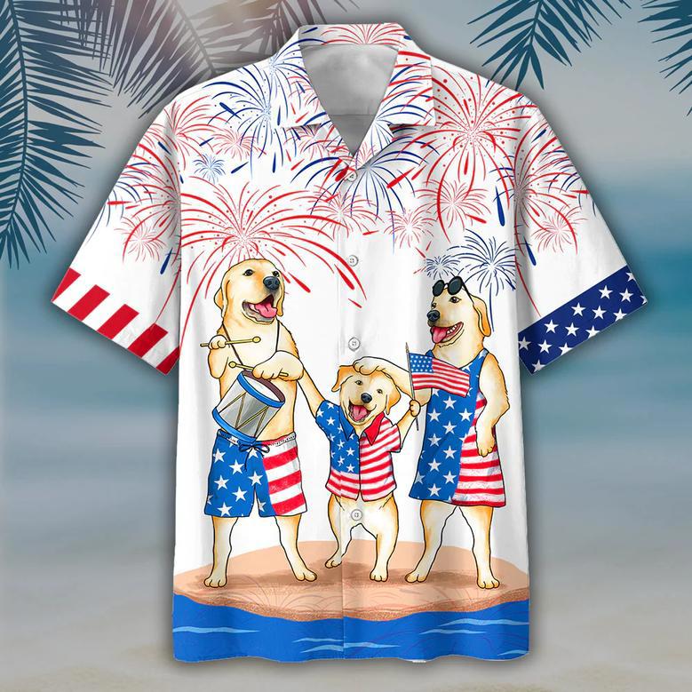 Full Printed Shih Tzu Hawaiian Shirts For Independence Day, Dog Hawaii Aloha Beach Shirts For Him Her