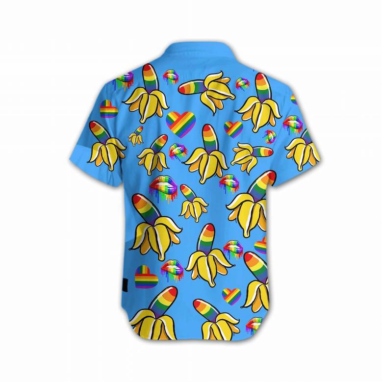 Funny Gay Pride Hawaiian Shirt, Banana LGBT Hawaiian T Shirt