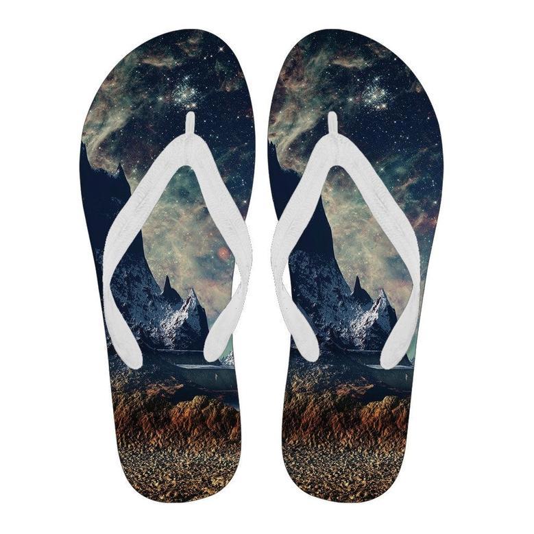 Galaxy Space Earth Print Men & Women Flip Flops