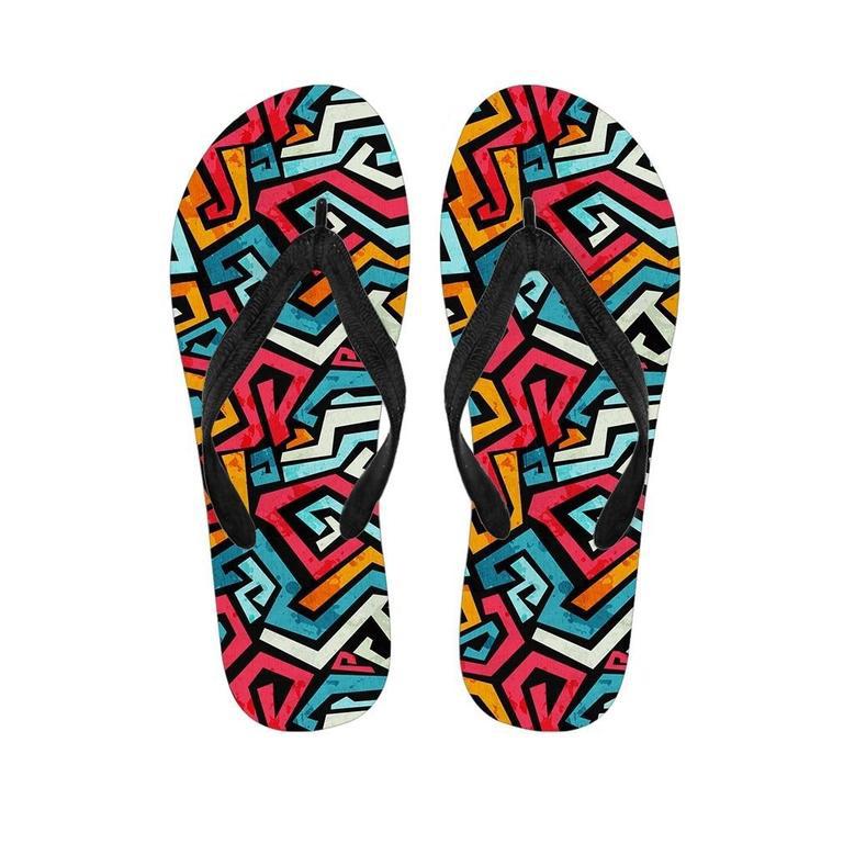 Geometric Graffiti Psychedelic Men's Flip Flops