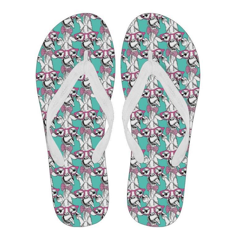 Giraffe Cartoon Pattern Print Men & Women Flip Flops