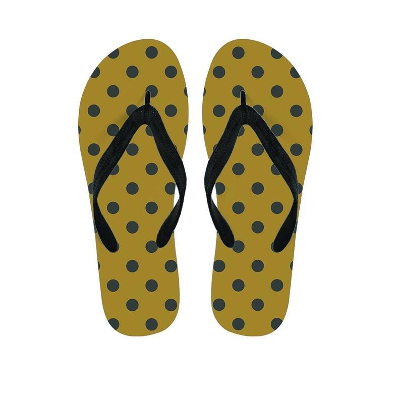 Gold Polka Dot Men's Flip Flops