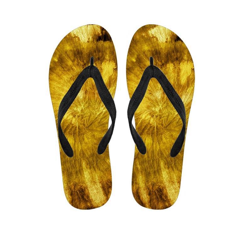 Gold Tie Dye Men's Flip Flops