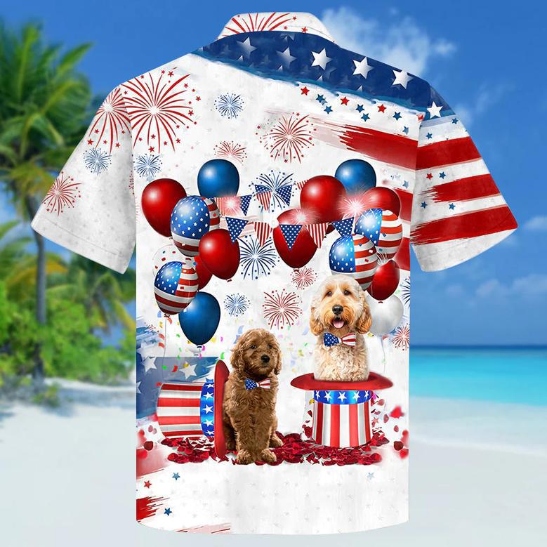 Goldendoodle Independence Day Hawaiian Shirt, Dog Hawaii Beach Shirt Short Sleeve For Of July