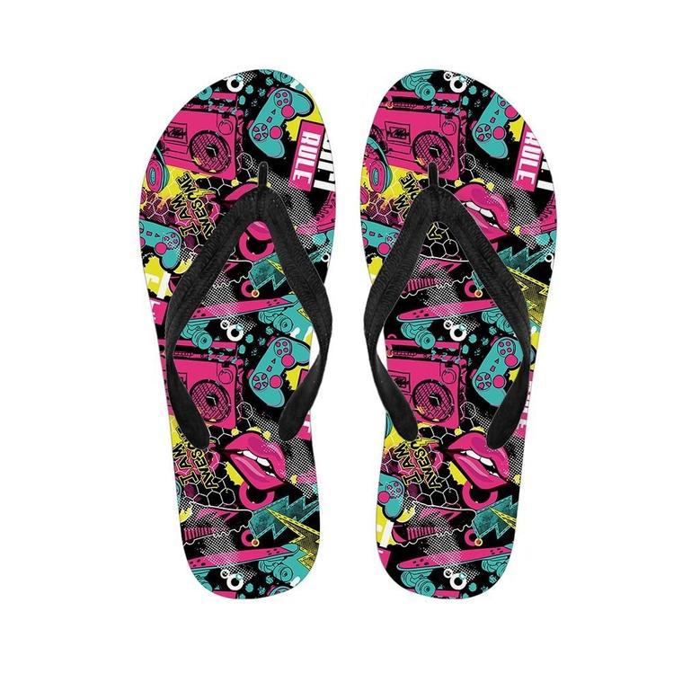 Graffiti Abstract Hiphop Lip Men's Flip Flops