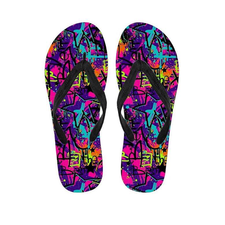 Graffiti Airbrush Print Men's Flip Flops