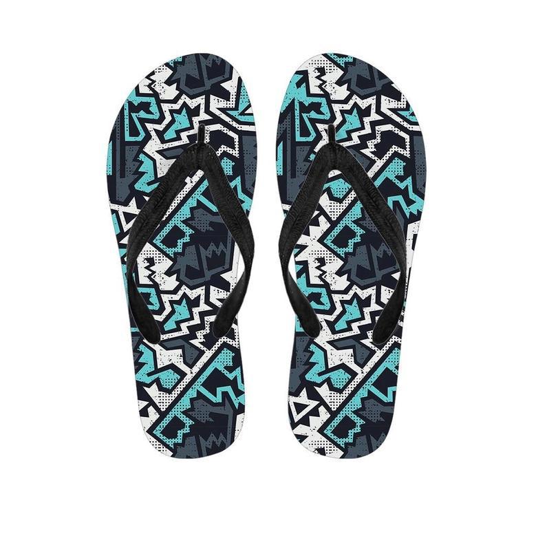 Graffiti Geometric Print Men's Flip Flops