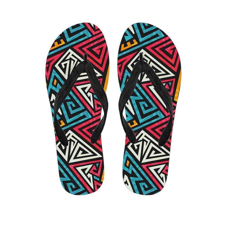 Graffiti Geometric Seamless Pattern Men's Flip Flops