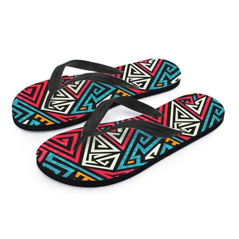 Graffiti Geometric Seamless Pattern Men's Flip Flops