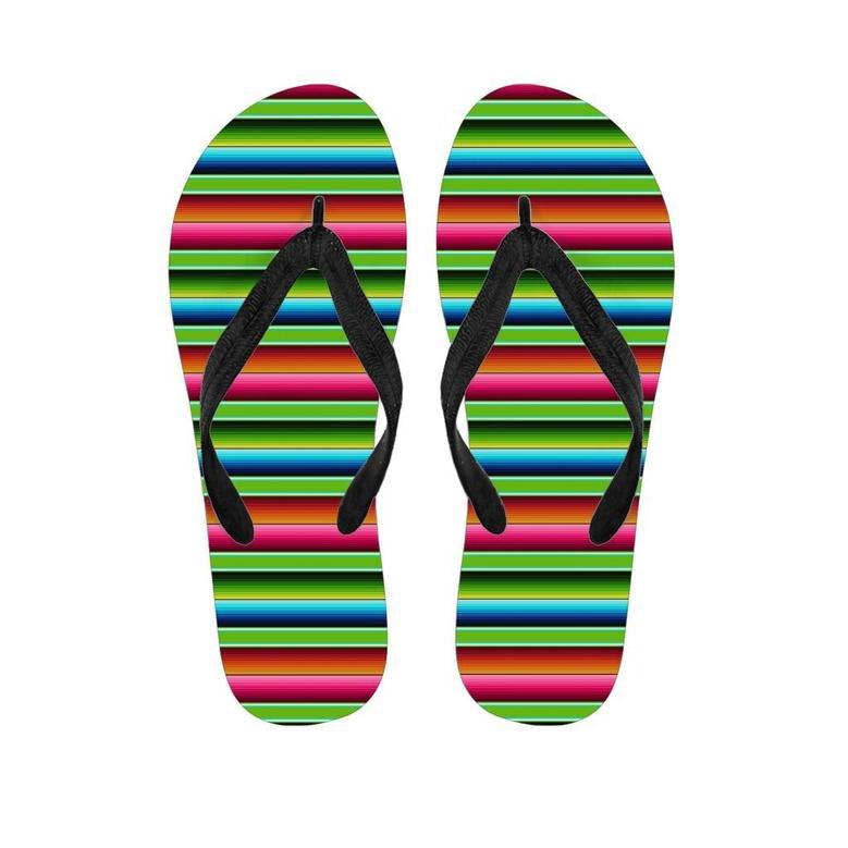 Green Baja Serape Men's Flip Flops