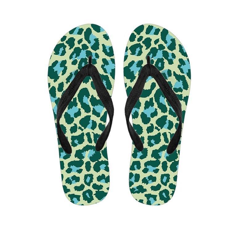 Green Cheetah Men's Flip Flops