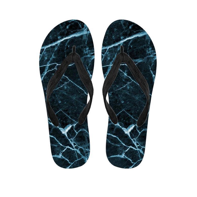 Green Cracked Marble Men's Flip Flops