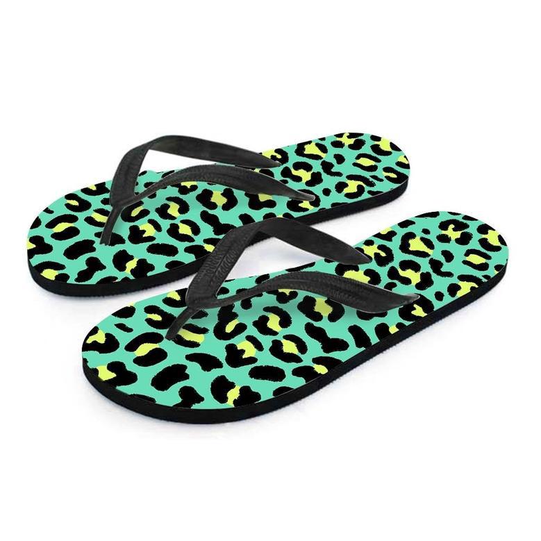 Green Leopard Men's Flip Flops