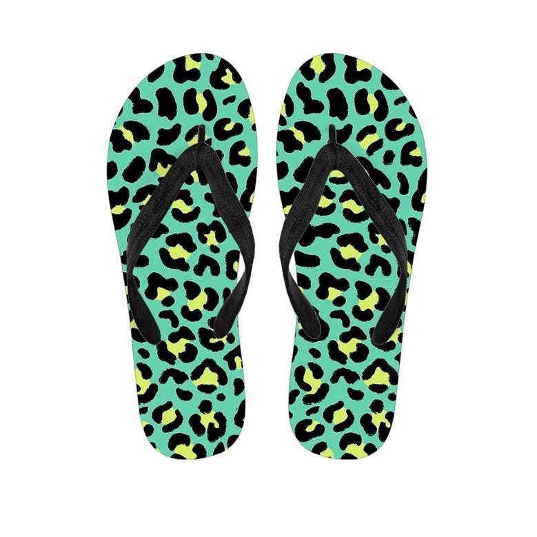 Green Leopard Men's Flip Flops