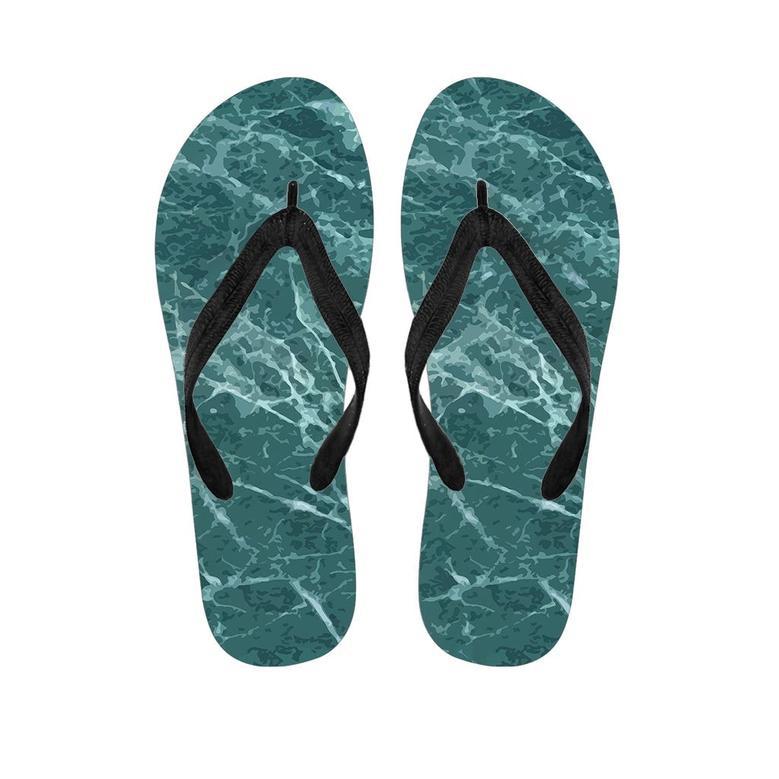 Green Malachite Marble Men's Flip Flops