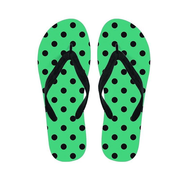 Green Polka Dot Men's Flip Flops