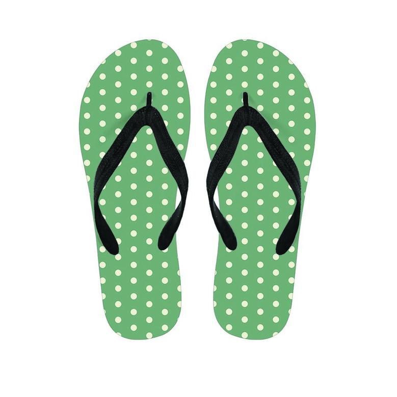 Green Sage Polka Dot Men's Flip Flops