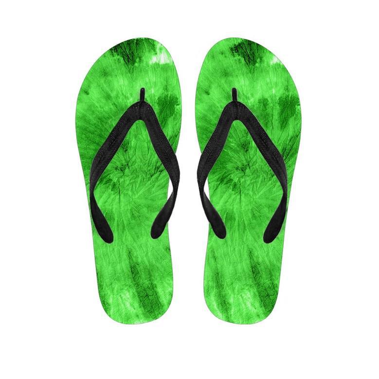 Green Tie Dye Men's Flip Flops