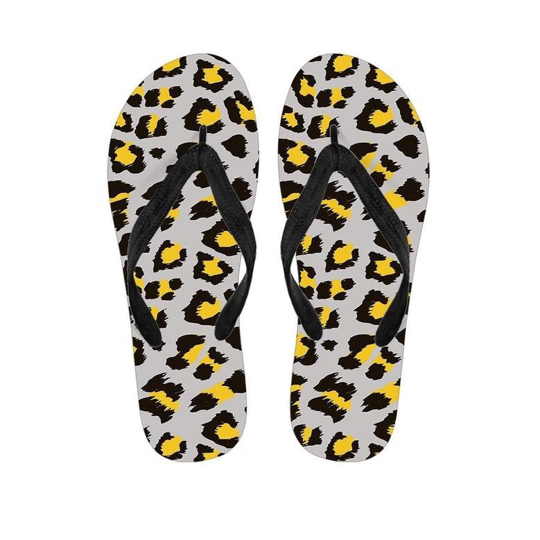 Grey Leopard Men's Flip Flops