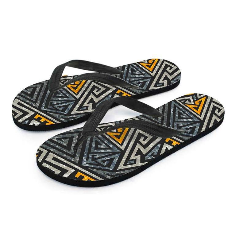 Grunge Geometric Triangle Men's Flip Flops