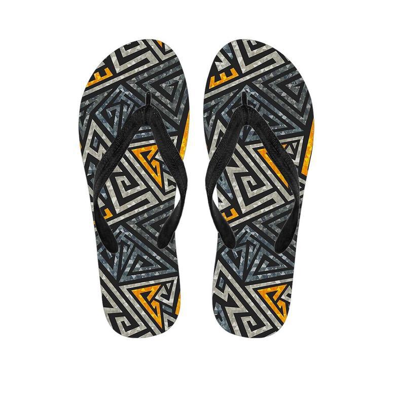 Grunge Geometric Triangle Men's Flip Flops