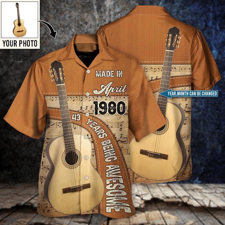 Guitar Lover Years Of Being Awesome Custom Photo Personalized Hawaiian Shirt Personalized Photo Gifts, Custom Photo Gifts, Personalized Gifts Ideas