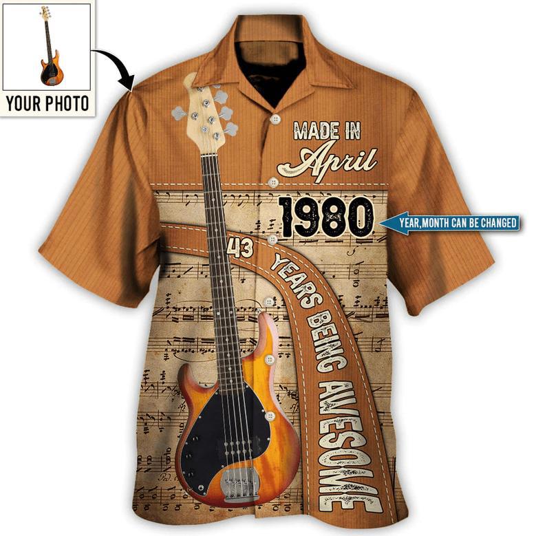 Guitar Lover Years Of Being Awesome Custom Photo Personalized Hawaiian Shirt Personalized Photo Gifts, Custom Photo Gifts, Personalized Gifts Ideas