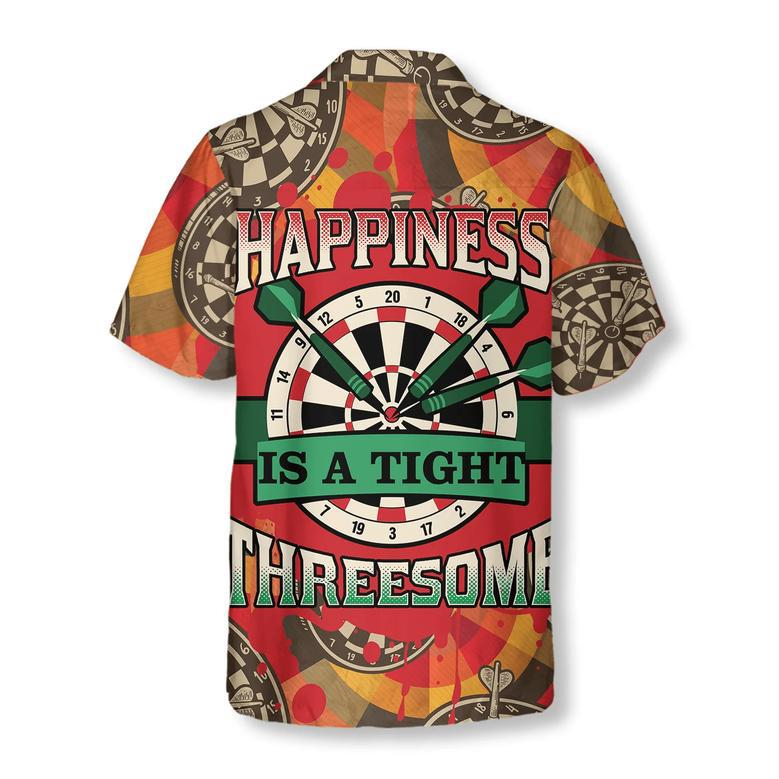 Happiness Is a Tight Threesome Darts Hawaiian Shirt, Colorful Summer Aloha Shirt , Gift For Friend, Team, Darts Lovers