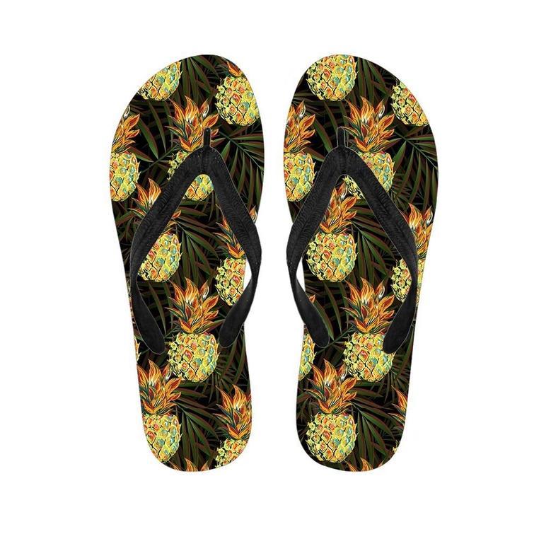 Hawaiian Golden Pineapple Edm Print Men's Flip Flops