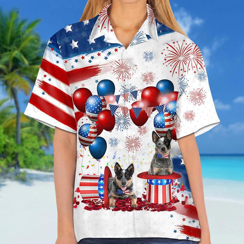 Heeler Independence Day Hawaiian Shirt, Dog Hawaii Beach Shirt Short Sleeve For Of July