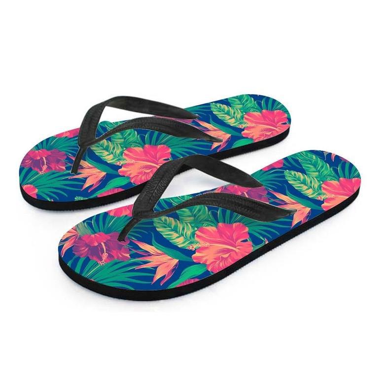 Hibiscus Hawaiian Flower Print Men's Flip Flops