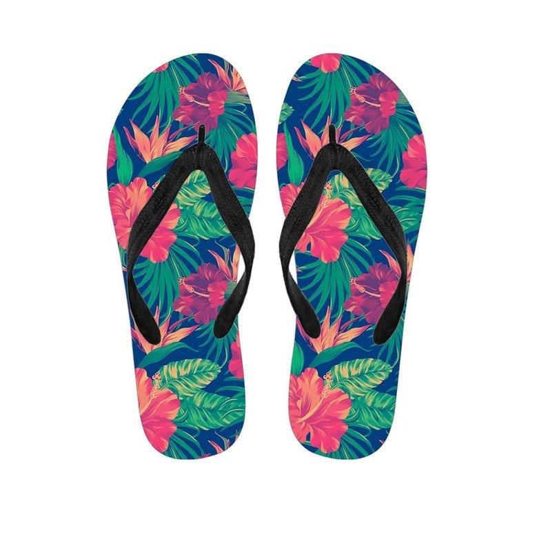 Hibiscus Hawaiian Flower Print Men's Flip Flops