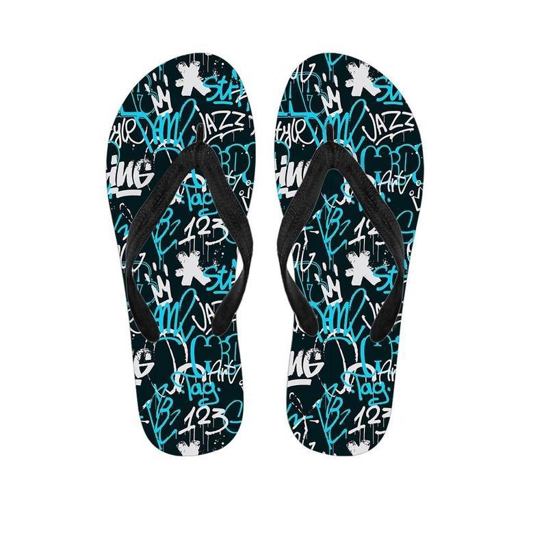 Hiphop Airbrush Print Men's Flip Flops