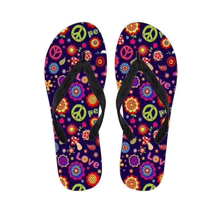 Hippie Floral Men's Flip Flops