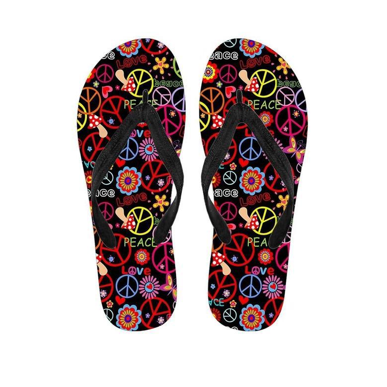 Hippie Peace Sign Men's Flip Flops