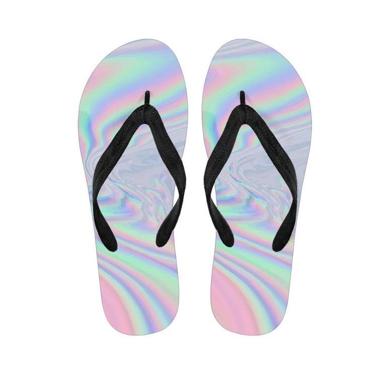 Holographic Abstract Men's Flip Flops