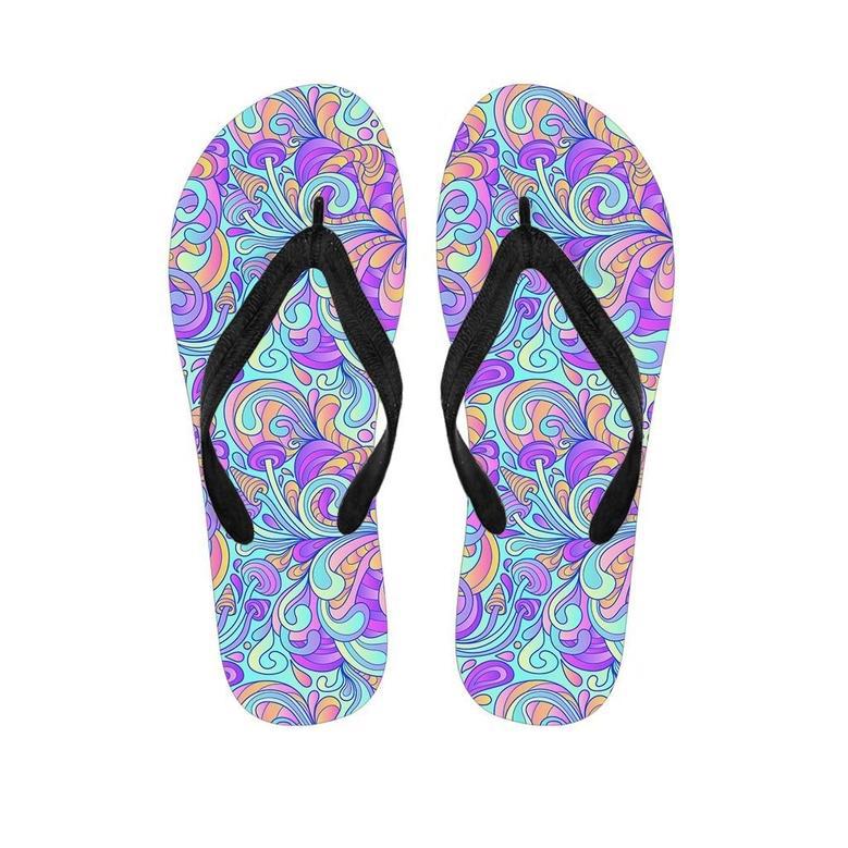 Holographic Floral Psychedelic Men's Flip Flops