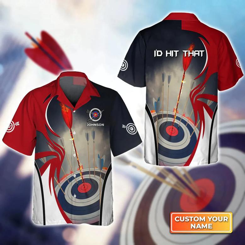 I'd Hit That Archery Target On Fire Hawaiian Shirt, Gift For Archer Sport Lovers, Gift For Archer