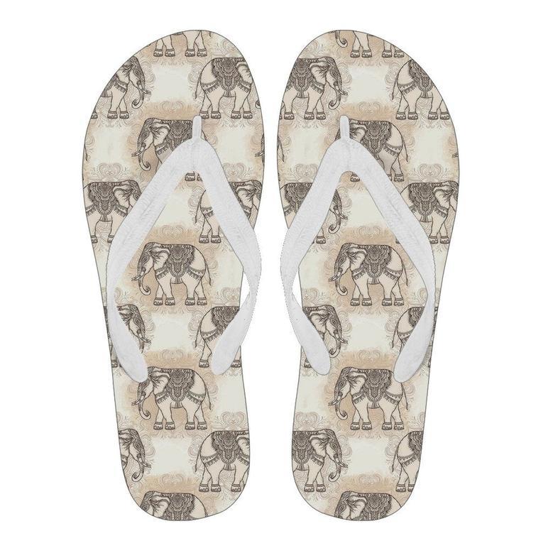 Indian Tribal Elephant Print Men & Women Flip Flops