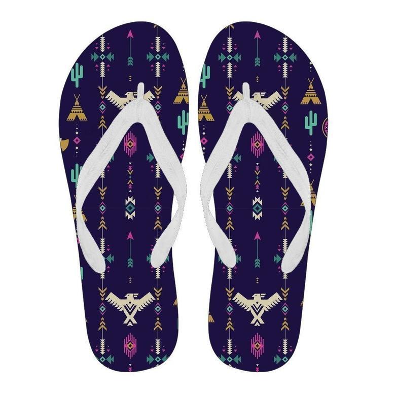 Indians Tribal Native Navajo American Aztec Print Men & Women Flip Flops