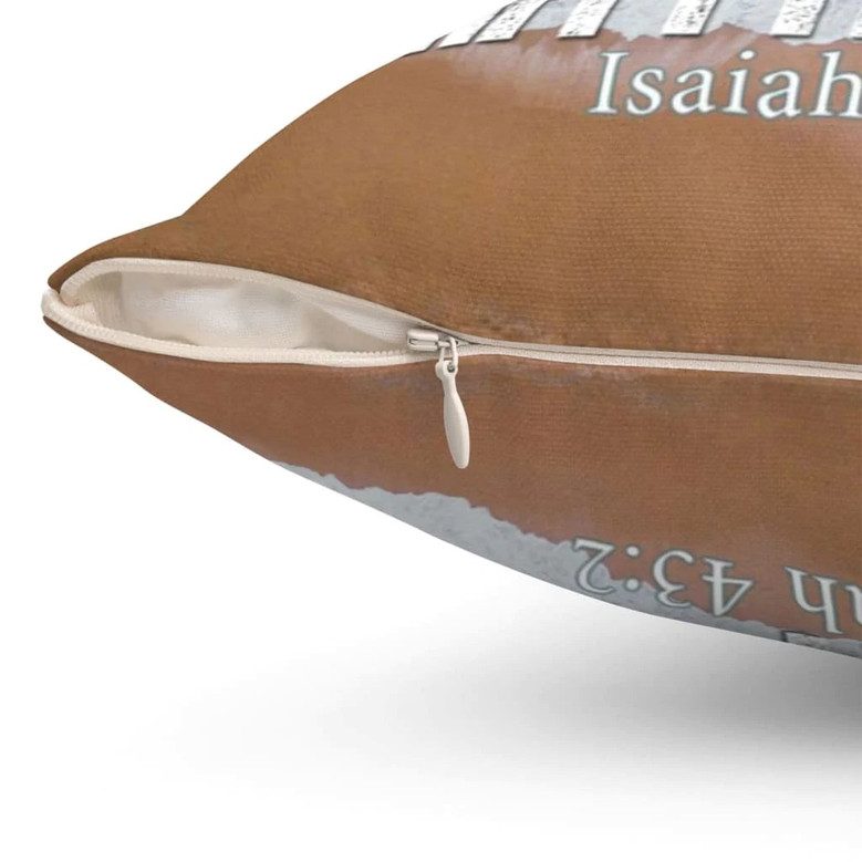 Jesus Pillow- Christian Pillows: I Will Be With You Isaiah 43:2 Nlt Bible Verse Pillow