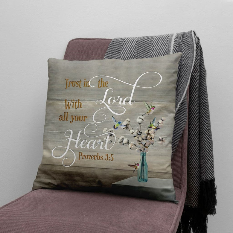 Jesus Pillow - Christian Pillows: Proverbs 3:5 Dragonfly Bible Verse Pillow