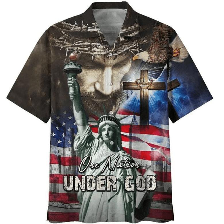 July One Nation Under God Independence Day Hawaiian Shirts Aloha Hawaii Shirt Aloha Shirt For Summer