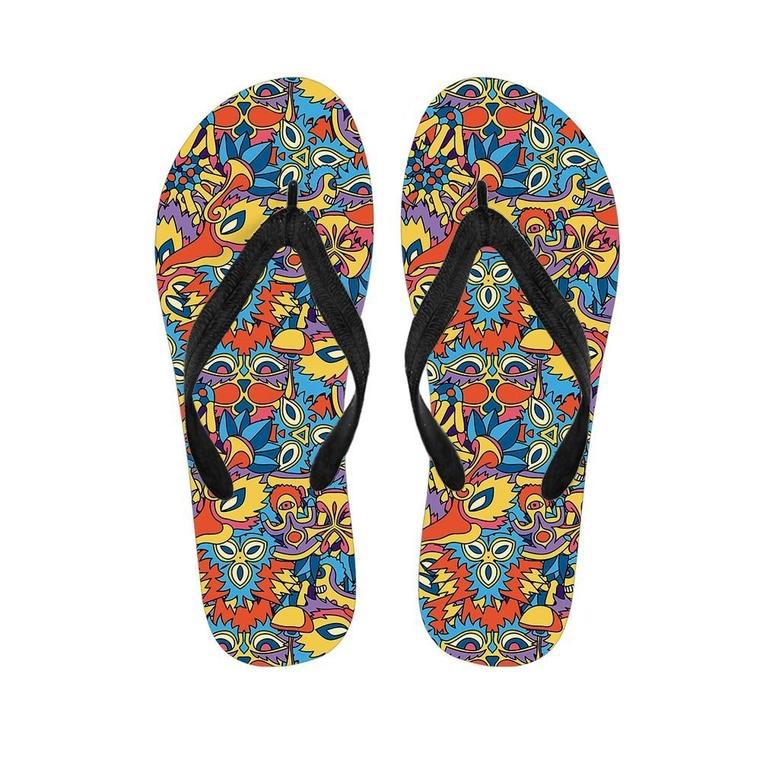 Jungle Hippie Psychedelic Trippy Men's Flip Flops