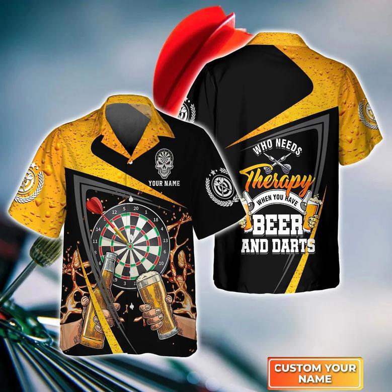 Just Want To Drink Beer And Play Darts. Personalized Name Hawaiian Shirt