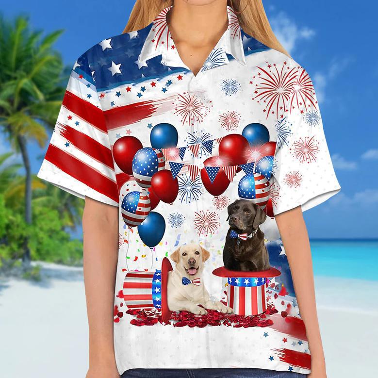 Labrador Retriever Independence Day Hawaiian Shirt, Dog Hawaii Beach Shirt Short Sleeve For Of July